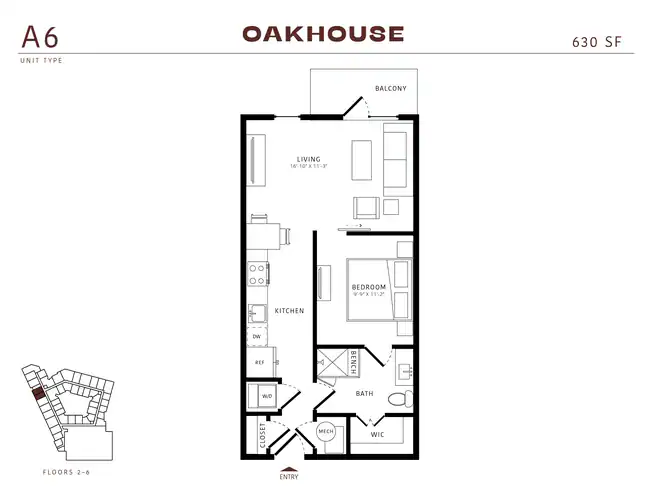 1 Bed • 1 Bath 425 floor plan